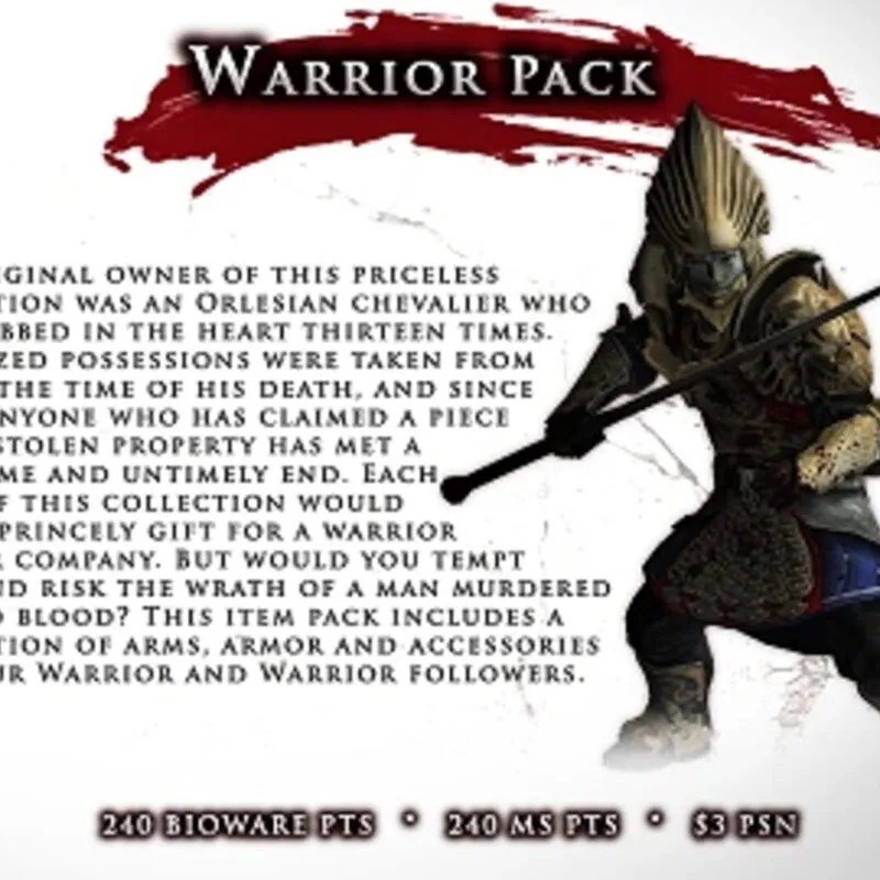 Dragon Age II: Warrior Item Pack